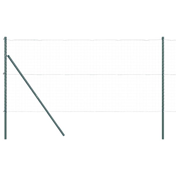 Grote foto vidaxl schuttingpalen 7 stuks groen 32 mm 210 cm gegalvaniseerd staal tuin en terras overige tuin en terras