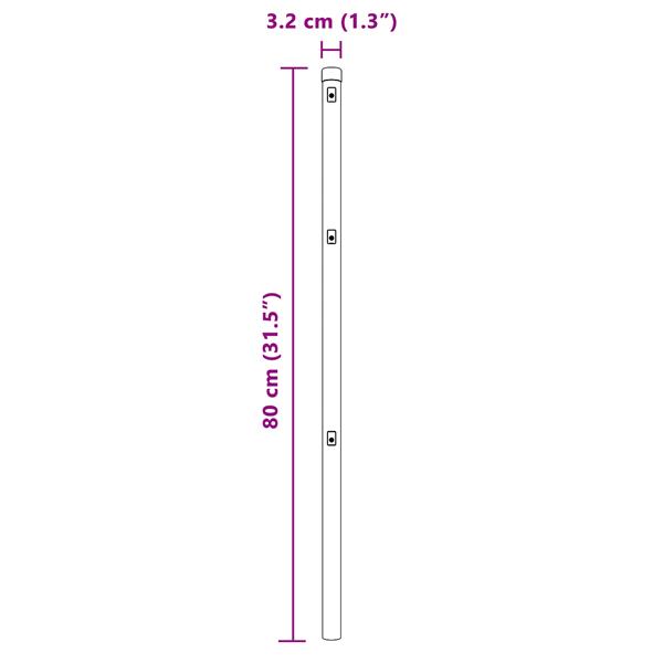Grote foto vidaxl hekpalen 7 stuks groen 32 mm 80 cm gegalvaniseerd staal tuin en terras overige tuin en terras