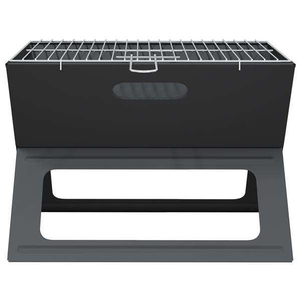 Grote foto vidaxl houtskool bbq grill opvouwbaar zwart 46x30x31 cm staal tuin en terras buitenkeukens