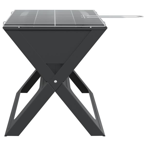 Grote foto vidaxl houtskool bbq grill opvouwbaar zwart 46x30x31 cm staal tuin en terras buitenkeukens