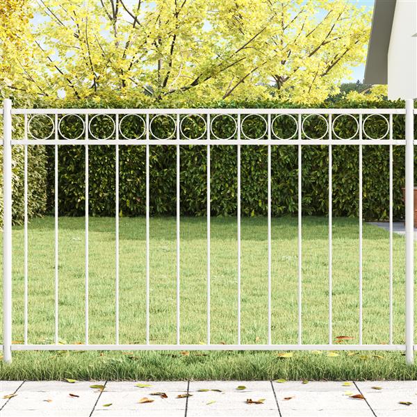 Grote foto vidaxl tuinhek 1 7x1 m staal wit tuin en terras hekken en schuttingen