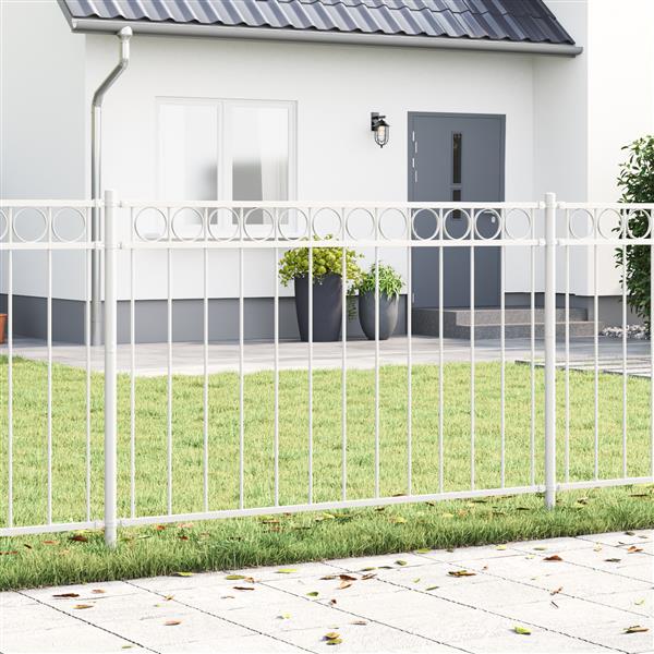 Grote foto vidaxl tuinhek 1 7x1 m staal wit tuin en terras hekken en schuttingen