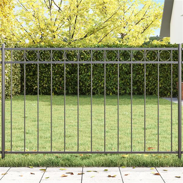 Grote foto vidaxl tuinhek 1 7x0 8 m staal grijs tuin en terras hekken en schuttingen