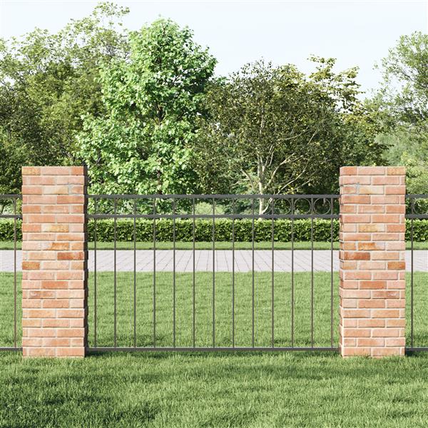 Grote foto vidaxl tuinhek 1 7x0 8 m staal grijs tuin en terras hekken en schuttingen