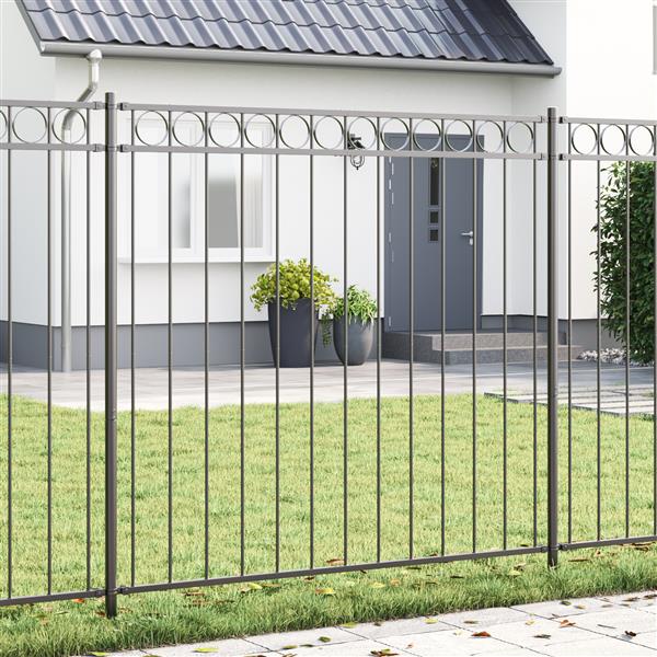 Grote foto vidaxl tuinhek 1 7x1 2 m staal grijs tuin en terras hekken en schuttingen