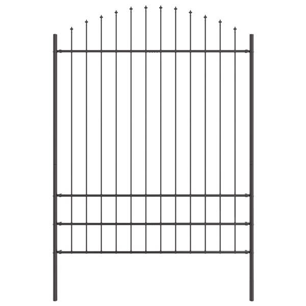 Grote foto vidaxl tuinhek met boog 1 7x2 m staal grijs tuin en terras hekken en schuttingen