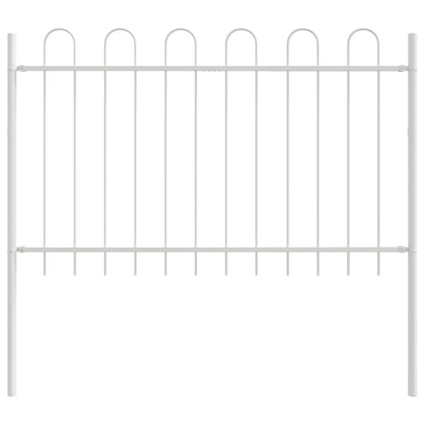 Grote foto vidaxl tuinhek met boog 1 7x1 2 m staal wit tuin en terras hekken en schuttingen