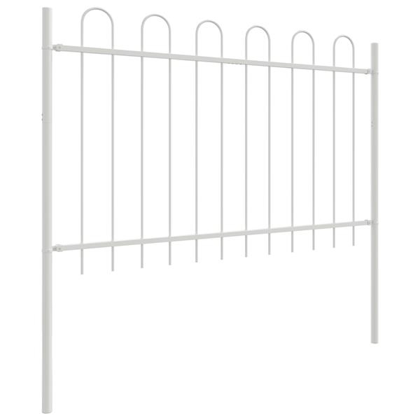 Grote foto vidaxl tuinhek met boog 1 7x1 2 m staal wit tuin en terras hekken en schuttingen