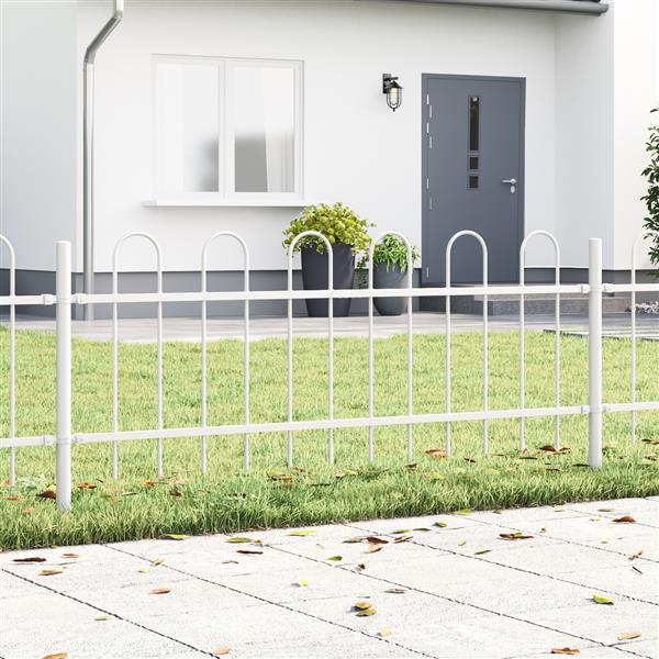 Grote foto vidaxl tuinhek met boog 1 7x0 6 m staal wit tuin en terras hekken en schuttingen