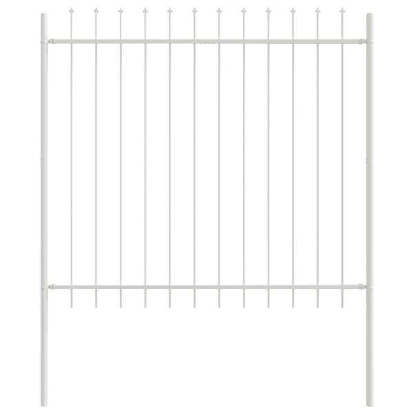 Grote foto vidaxl tuinhek met punten 1 7x1 5 m staal wit tuin en terras hekken en schuttingen