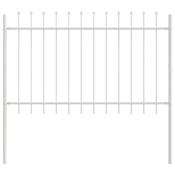Grote foto vidaxl tuinhek met punten 1 7x1 2 m staal wit tuin en terras hekken en schuttingen