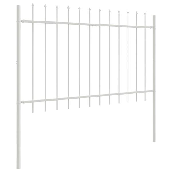 Grote foto vidaxl tuinhek met punten 1 7x1 2 m staal wit tuin en terras hekken en schuttingen