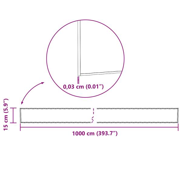 Grote foto vidaxl grasrand 15 cm x 10 m golfvormige flexibele gegalvaniseerd staal tuin en terras tuindecoratie