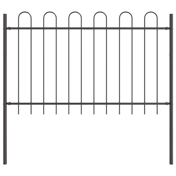 Grote foto vidaxl tuinhek met boog 1 7x1 2 m staal grijs tuin en terras hekken en schuttingen