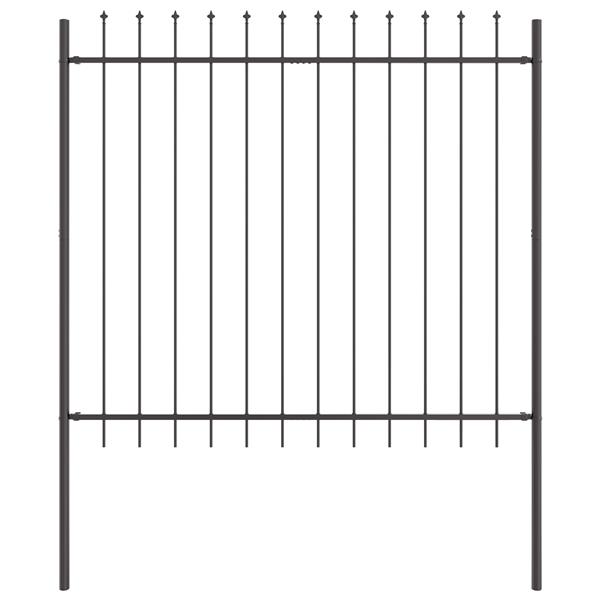 Grote foto vidaxl tuinhek met punten 1 7x1 5 m staal grijs tuin en terras hekken en schuttingen