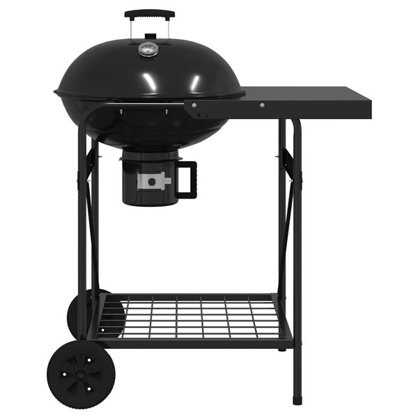 Grote foto vidaxl bbq trolley met deksel houtskool 96x72x113 cm metaal zwart tuin en terras buitenkeukens
