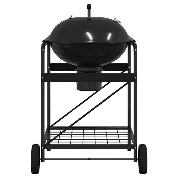 Grote foto vidaxl bbq trolley met deksel houtskool 96x72x113 cm metaal zwart tuin en terras buitenkeukens