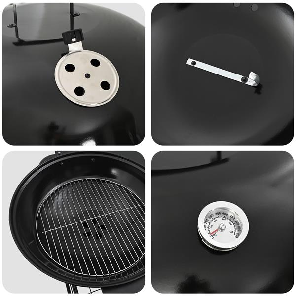 Grote foto vidaxl bbq trolley met deksel houtskool 96x72x113 cm metaal zwart tuin en terras buitenkeukens