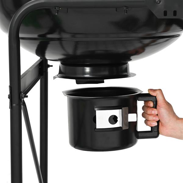 Grote foto vidaxl bbq trolley met deksel houtskool 96x72x113 cm metaal zwart tuin en terras buitenkeukens