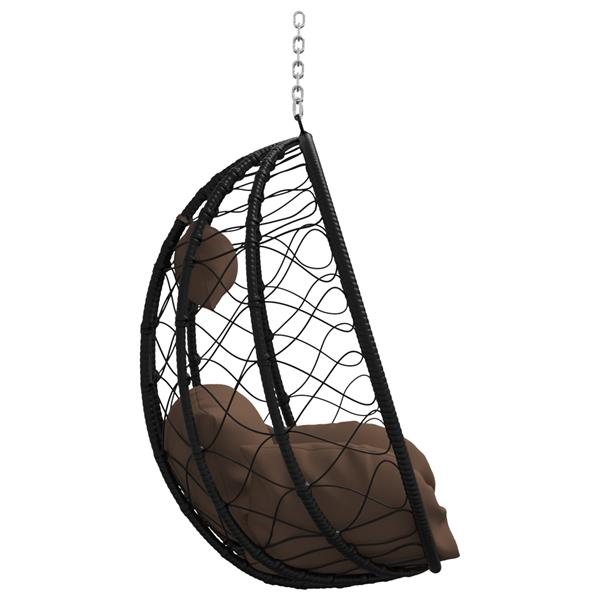 Grote foto vidaxl hangende eivormige stoel zonder stand koffie poly rattan tuin en terras tuinmeubelen