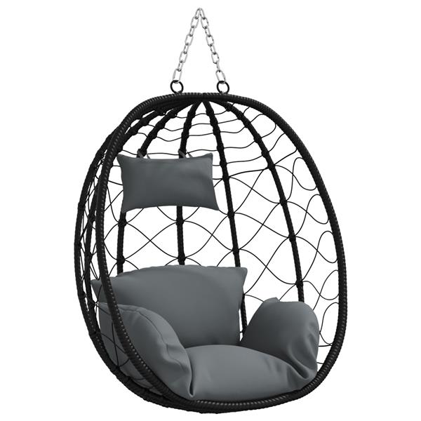 Grote foto vidaxl hangende eierenstoel mand zonder standaard anthraciet poly rattan tuin en terras tuinmeubelen