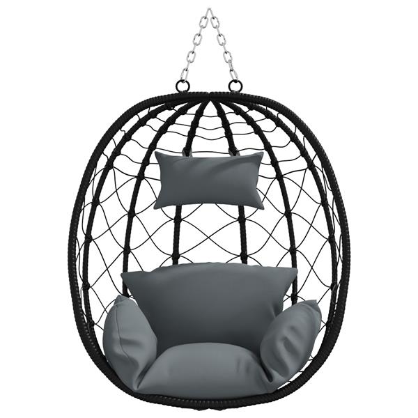 Grote foto vidaxl hangende eierenstoel mand zonder standaard anthraciet poly rattan tuin en terras tuinmeubelen