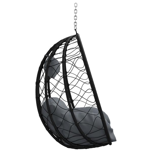 Grote foto vidaxl hangende eierenstoel mand zonder standaard anthraciet poly rattan tuin en terras tuinmeubelen