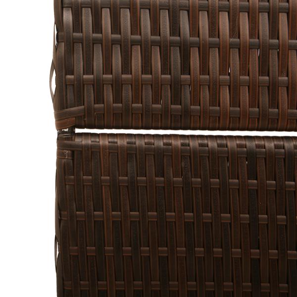 Grote foto vidaxl kamerscherm 4 panelen inklapbaar 195x180 cm poly rattan bruin huis en inrichting overige huis en inrichting