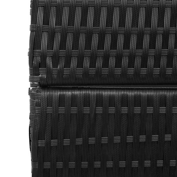 Grote foto vidaxl kamerscherm 4 panelen inklapbaar 195x180 cm poly rattan zwart huis en inrichting overige huis en inrichting