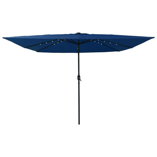 Grote foto vidaxl parasol vierkant met led verlichting 295x245 cm azuurblauw tuin en terras overige tuin en terras