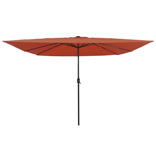 Grote foto vidaxl parasol vierkant met led verlichtin 295x245 cm terracottakleur tuin en terras overige tuin en terras