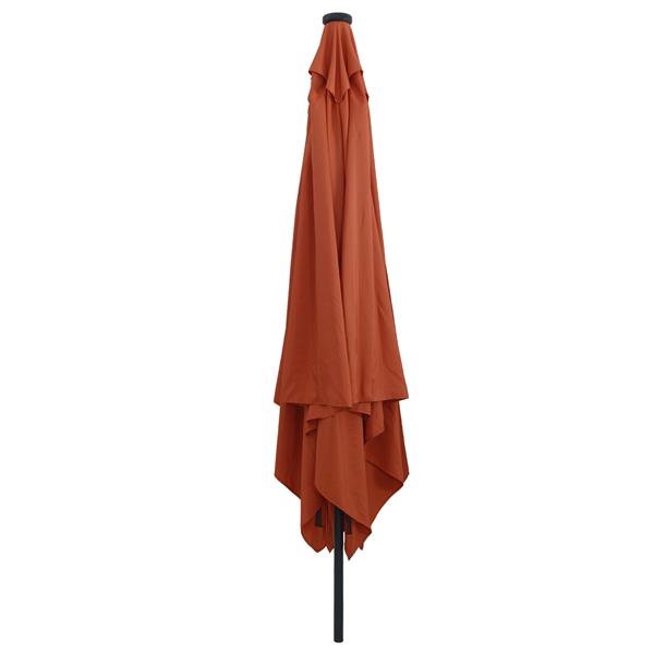 Grote foto vidaxl parasol vierkant met led verlichtin 295x245 cm terracottakleur tuin en terras overige tuin en terras