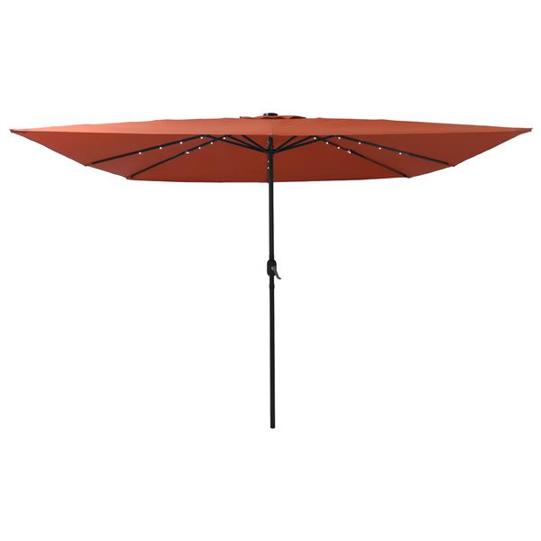Grote foto vidaxl parasol vierkant met led verlichtin 295x245 cm terracottakleur tuin en terras overige tuin en terras