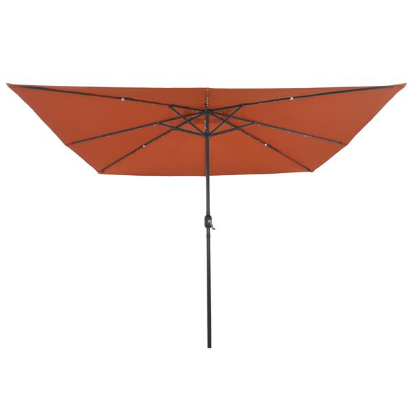 Grote foto vidaxl parasol vierkant met led verlichtin 295x245 cm terracottakleur tuin en terras overige tuin en terras