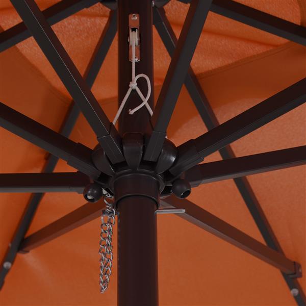 Grote foto vidaxl parasol vierkant met led verlichtin 295x245 cm terracottakleur tuin en terras overige tuin en terras