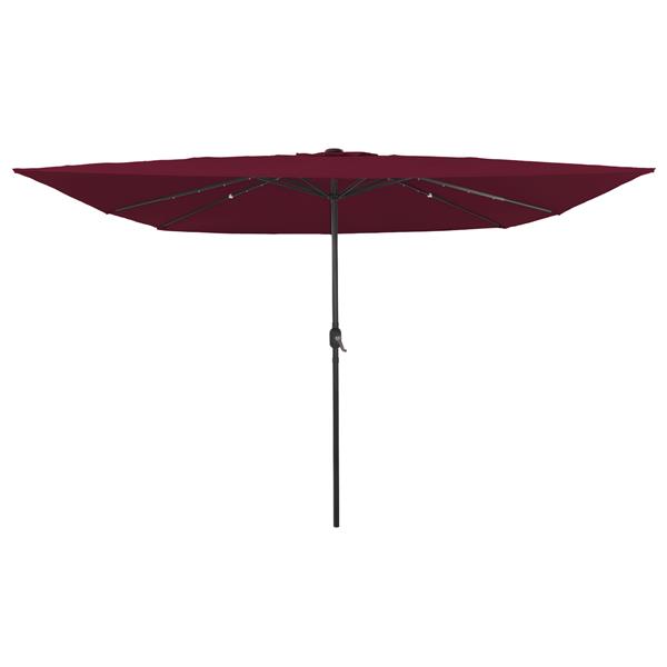 Grote foto vidaxl parasol vierkant met led verlichting 295x245 cm bordeauxrood tuin en terras overige tuin en terras