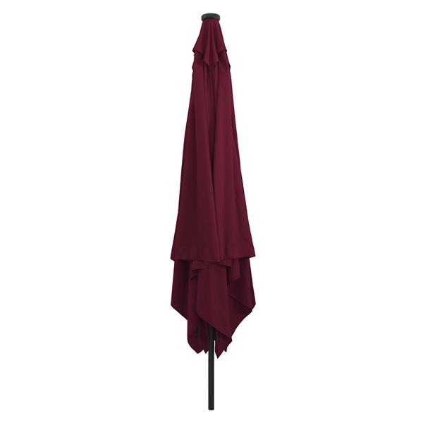 Grote foto vidaxl parasol vierkant met led verlichting 295x245 cm bordeauxrood tuin en terras overige tuin en terras