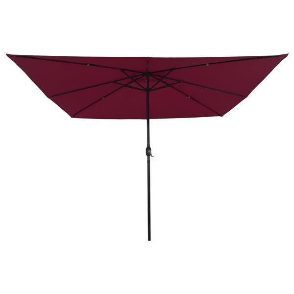 Grote foto vidaxl parasol vierkant met led verlichting 295x245 cm bordeauxrood tuin en terras overige tuin en terras