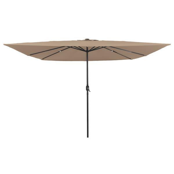 Grote foto vidaxl parasol vierkant met led verlichting 295x245 cm taupe tuin en terras overige tuin en terras