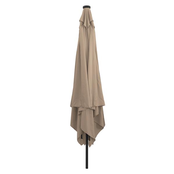 Grote foto vidaxl parasol vierkant met led verlichting 295x245 cm taupe tuin en terras overige tuin en terras