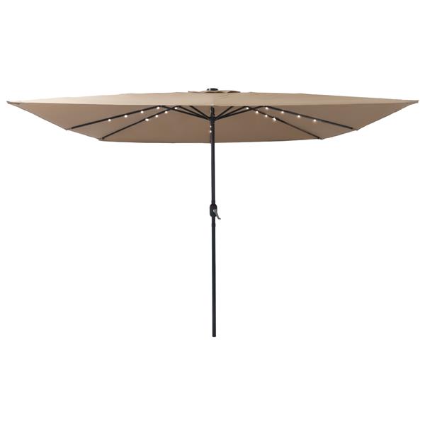 Grote foto vidaxl parasol vierkant met led verlichting 295x245 cm taupe tuin en terras overige tuin en terras