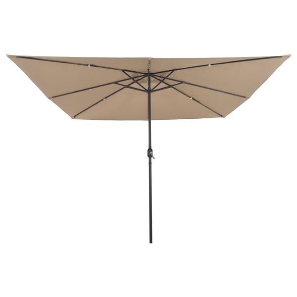 Grote foto vidaxl parasol vierkant met led verlichting 295x245 cm taupe tuin en terras overige tuin en terras