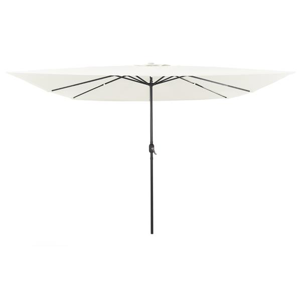 Grote foto vidaxl parasol vierkant met led verlichting 295x245 cm zandwit tuin en terras overige tuin en terras