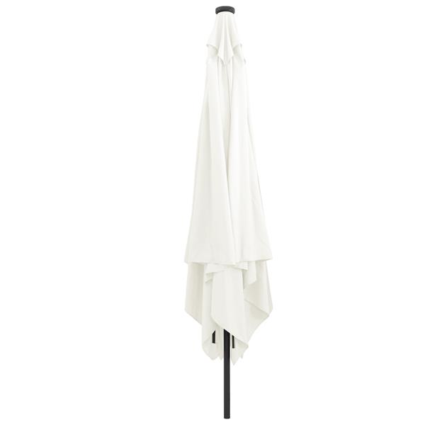 Grote foto vidaxl parasol vierkant met led verlichting 295x245 cm zandwit tuin en terras overige tuin en terras