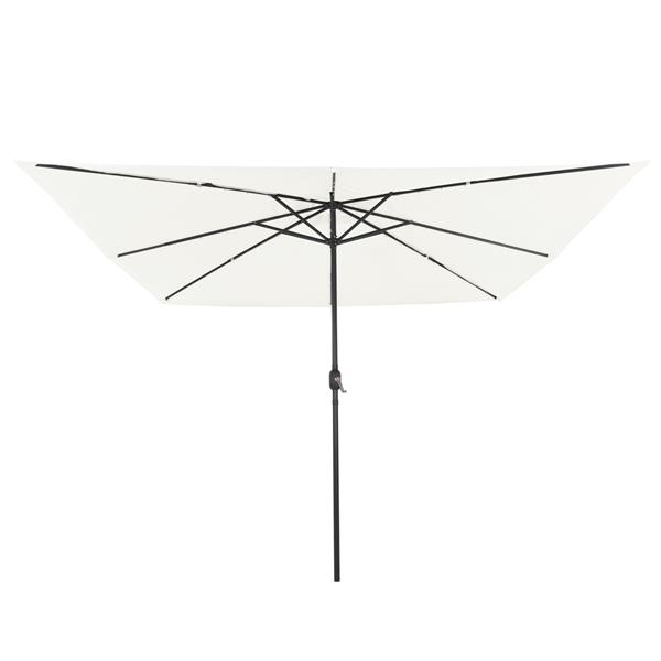Grote foto vidaxl parasol vierkant met led verlichting 295x245 cm zandwit tuin en terras overige tuin en terras