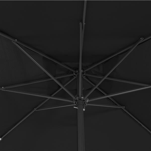 Grote foto vidaxl parasol vierkant 295x245 cm zwart tuin en terras overige tuin en terras