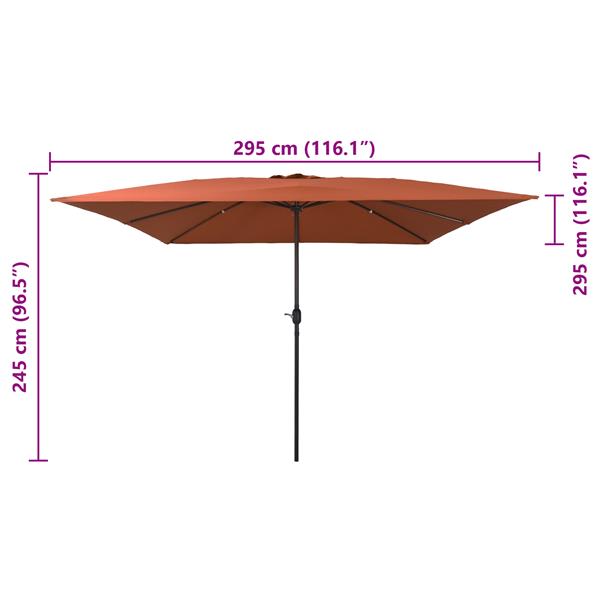 Grote foto vidaxl parasol vierkant 295x245 cm terracottakleurig tuin en terras overige tuin en terras
