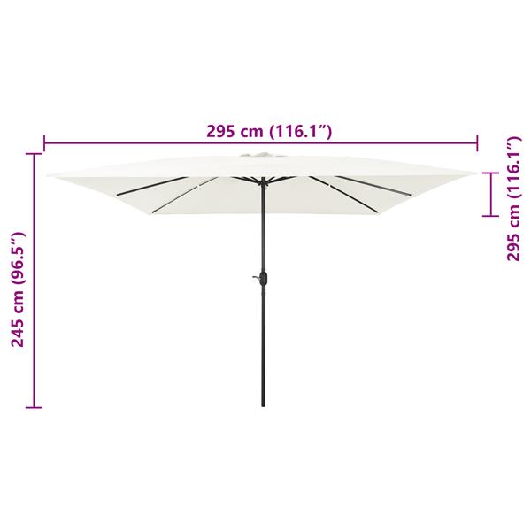 Grote foto vidaxl parasol vierkant 295x245 cm zandwit tuin en terras overige tuin en terras