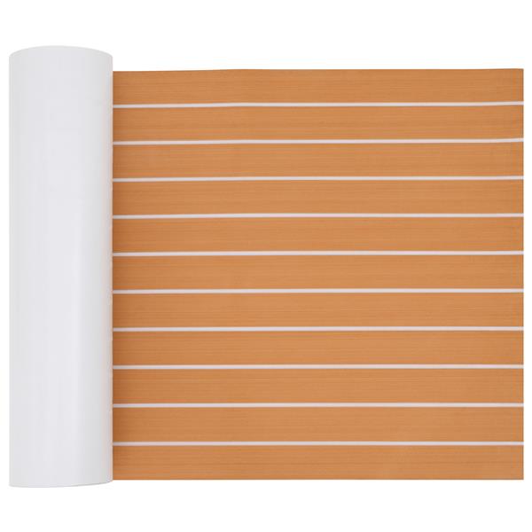 Grote foto vidaxl zelfklevende bootvloer bruin wit 240x60 cm eva schuim doe het zelf en verbouw tegels