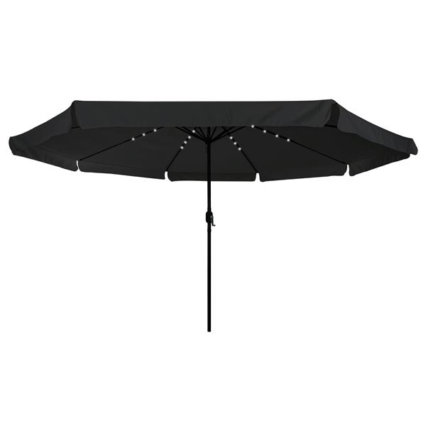 Grote foto vidaxl parasol met led verlichting 395x245 cm zwart tuin en terras overige tuin en terras